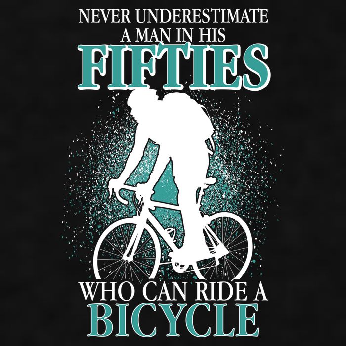 Never Underestimate A Man In His Fifties Who Can Ride A Bicycle Ladies PosiCharge Tri-Blend Wicking Tank