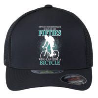 Never Underestimate A Man In His Fifties Who Can Ride A Bicycle Flexfit Unipanel Trucker Cap