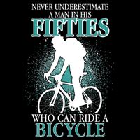 Never Underestimate A Man In His Fifties Who Can Ride A Bicycle Drawstring Bag
