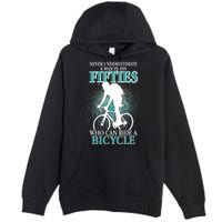 Never Underestimate A Man In His Fifties Who Can Ride A Bicycle Premium Pullover Hoodie