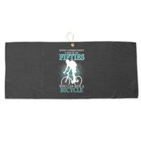 Never Underestimate A Man In His Fifties Who Can Ride A Bicycle Large Microfiber Waffle Golf Towel