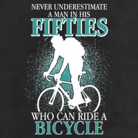 Never Underestimate A Man In His Fifties Who Can Ride A Bicycle 25L Jumbo Tote