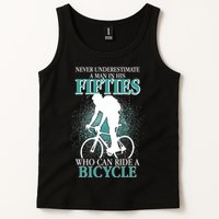 Never Underestimate A Man In His Fifties Who Can Ride A Bicycle Tank Top