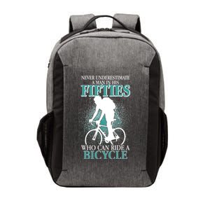 Never Underestimate A Man In His Fifties Who Can Ride A Bicycle Vector Backpack