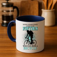 Never Underestimate A Man In His Fifties Who Can Ride A Bicycle Mug