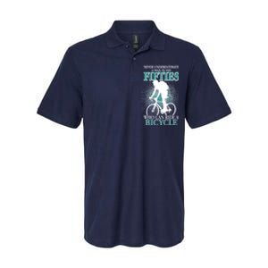 Never Underestimate A Man In His Fifties Who Can Ride A Bicycle Softstyle Adult Sport Polo