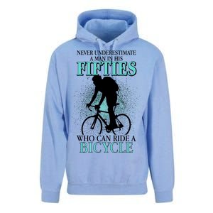 Never Underestimate A Man In His Fifties Who Can Ride A Bicycle Unisex Surf Hoodie