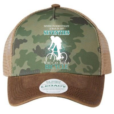 Never Underestimate A Man In His Seventies Who Can Ride A Bicycle Legacy Tie Dye Trucker Hat