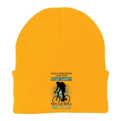 Never Underestimate A Man In His Seventies Who Can Ride A Bicycle Knit Cap Winter Beanie