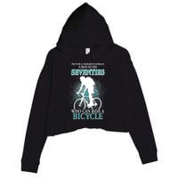 Never Underestimate A Man In His Seventies Who Can Ride A Bicycle Crop Fleece Hoodie