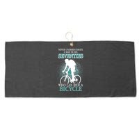 Never Underestimate A Man In His Seventies Who Can Ride A Bicycle Large Microfiber Waffle Golf Towel