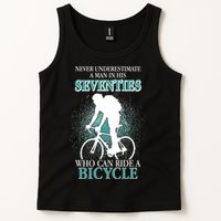 Never Underestimate A Man In His Seventies Who Can Ride A Bicycle Tank Top