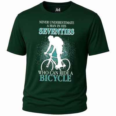 Never Underestimate A Man In His Seventies Who Can Ride A Bicycle Performance Shirt