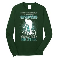Never Underestimate A Man In His Seventies Who Can Ride A Bicycle Long Sleeve Shirt