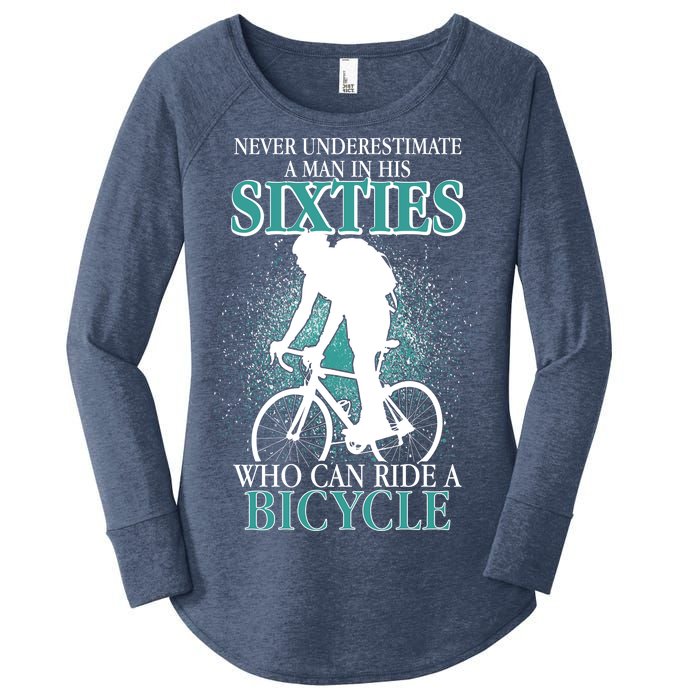 Never Underestimate A Man In His Sixties Who Can Ride A Bicycle Women's Perfect Tri Tunic Long Sleeve Shirt