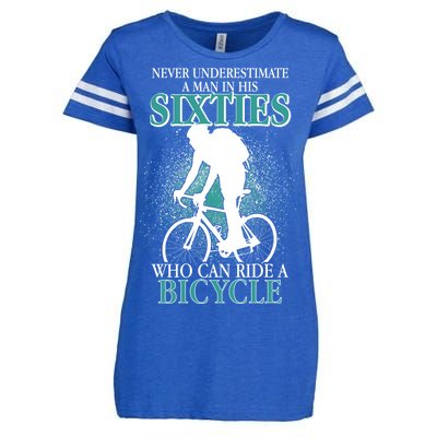 Never Underestimate A Man In His Sixties Who Can Ride A Bicycle Enza Ladies Jersey Football T-Shirt