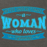 Never Underestimate A Woman Who Loves Swimming Cotton Canvas Backpack