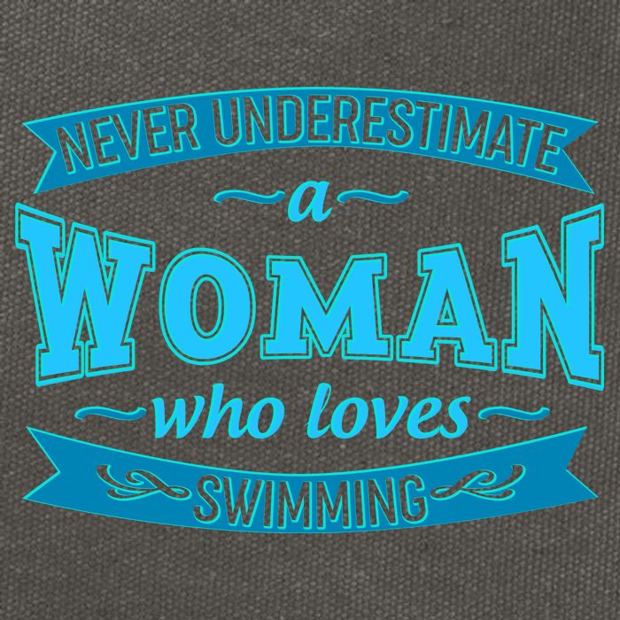 Never Underestimate A Woman Who Loves Swimming Cotton Canvas Backpack