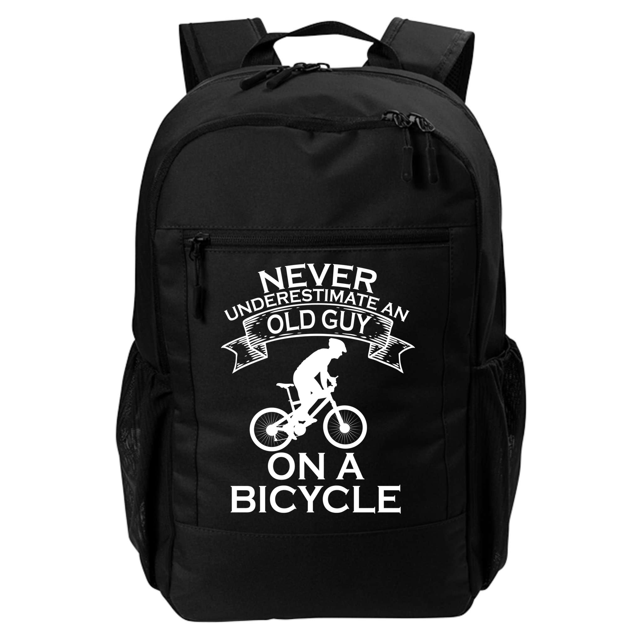 Never Underestimate An Old Guy On A Bike Backpack