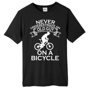 Never Underestimate An Old Guy On A Bike Tall Fusion ChromaSoft Performance T-Shirt