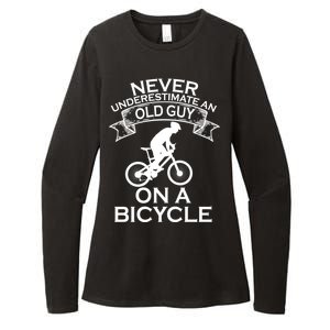 Never Underestimate An Old Guy On A Bike Womens CVC Long Sleeve Shirt