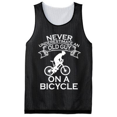 Never Underestimate An Old Guy On A Bike Mesh Reversible Basketball Jersey Tank
