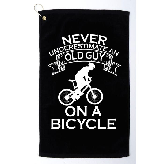 Never Underestimate An Old Guy On A Bike Golf Towel