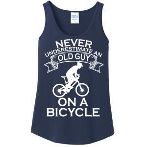 Never Underestimate An Old Guy On A Bike Ladies Essential Tank