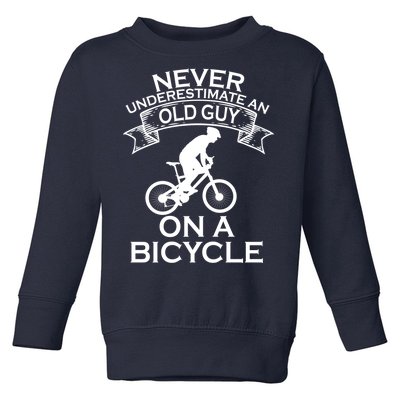 Never Underestimate An Old Guy On A Bike Toddler Sweatshirt