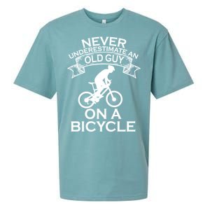 Never Underestimate An Old Guy On A Bike Sueded Cloud Jersey T-Shirt