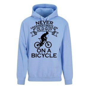 Never Underestimate An Old Guy On A Bike Unisex Surf Hoodie