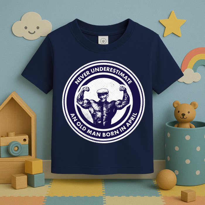 Never Underestimate An Old Man Born In April Toddler T-Shirt
