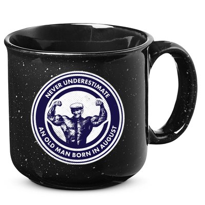 Never Underestimate An Old Man Born In August 15oz Campfire Ceramic Mug