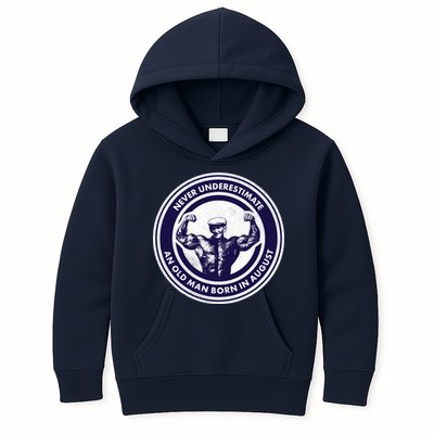 Never Underestimate An Old Man Born In August Kids Hoodie