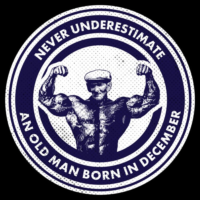 Never Underestimate An Old Man Born In December Cropped Pullover Crew