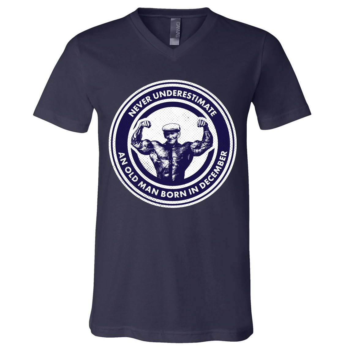 Never Underestimate An Old Man Born In December V-Neck T-Shirt