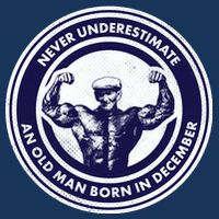 Never Underestimate An Old Man Born In December Drawstring Bag