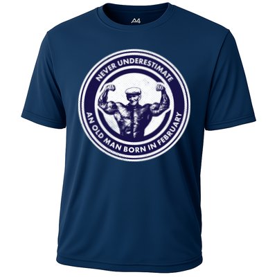 Never Underestimate An Old Man Born In February  Performance Shirt