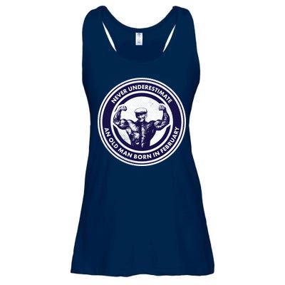 Never Underestimate An Old Man Born In February  Ladies Essential Flowy Tank
