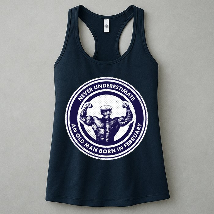 Never Underestimate An Old Man Born In February  Womens Tank Top