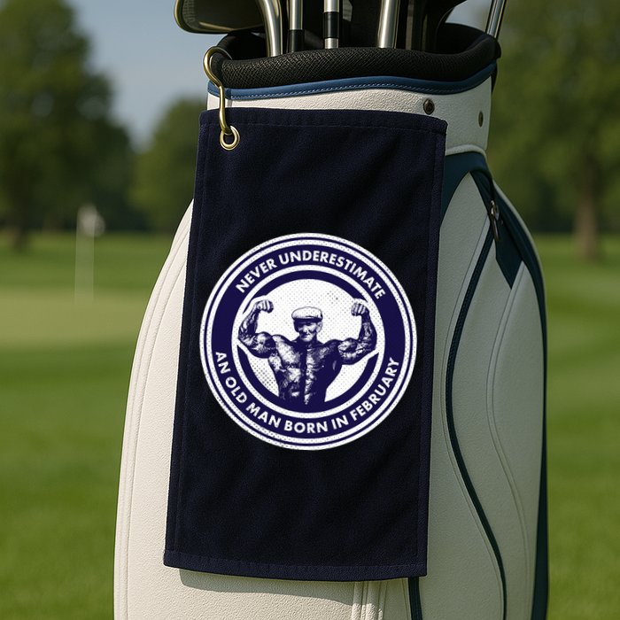 Never Underestimate An Old Man Born In February  Golf Towel