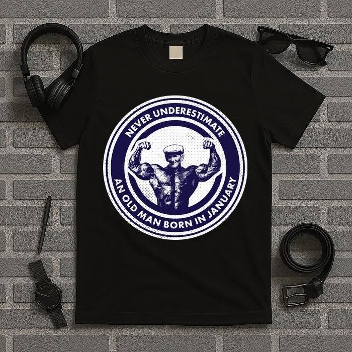 Never Underestimate An Old Man Born In January T-Shirt