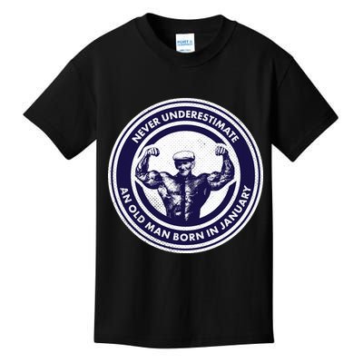 Never Underestimate An Old Man Born In January Kids T-Shirt