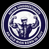 Never Underestimate An Old Man Born In July Cropped Pullover Crew
