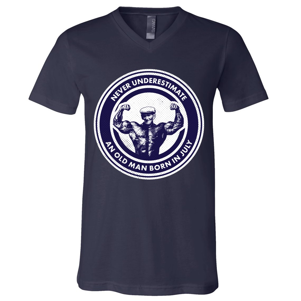 Never Underestimate An Old Man Born In July V-Neck T-Shirt