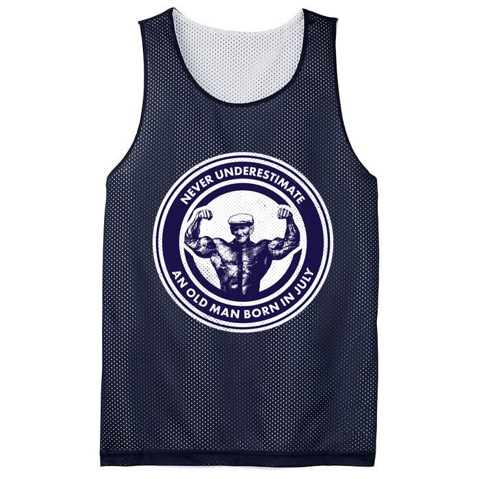 Never Underestimate An Old Man Born In July Mesh Reversible Basketball Jersey Tank
