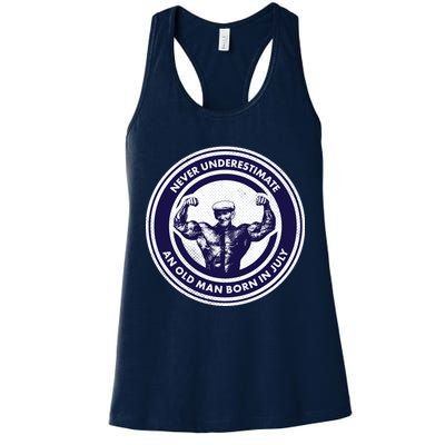 Never Underestimate An Old Man Born In July Womens Tank Top