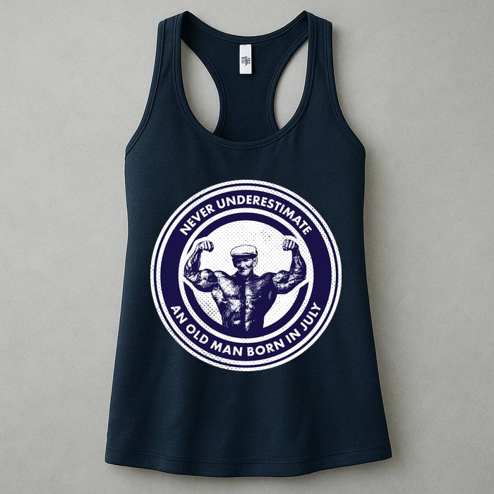 Never Underestimate An Old Man Born In July Womens Tank Top