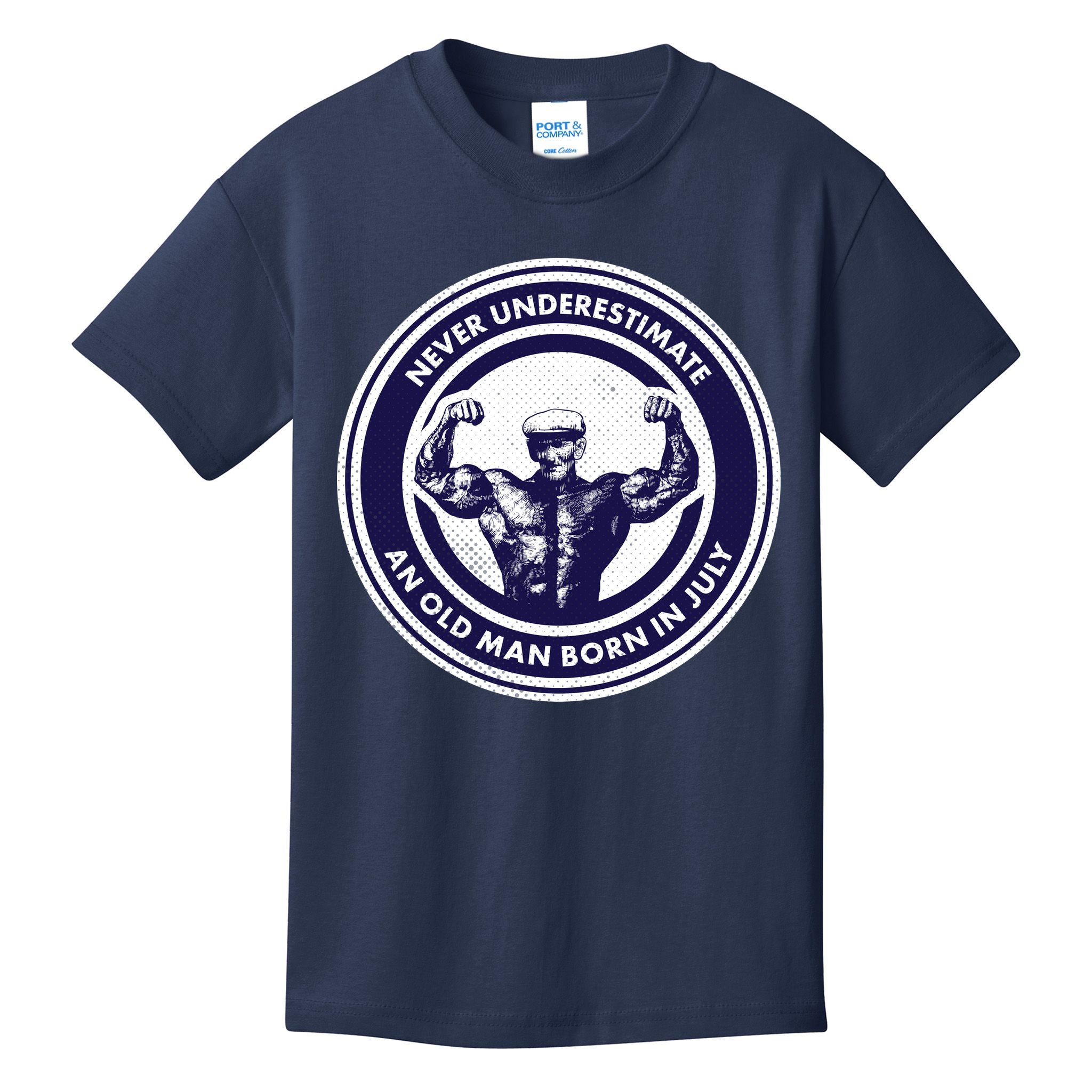 Never Underestimate An Old Man Born In July Kids T-Shirt