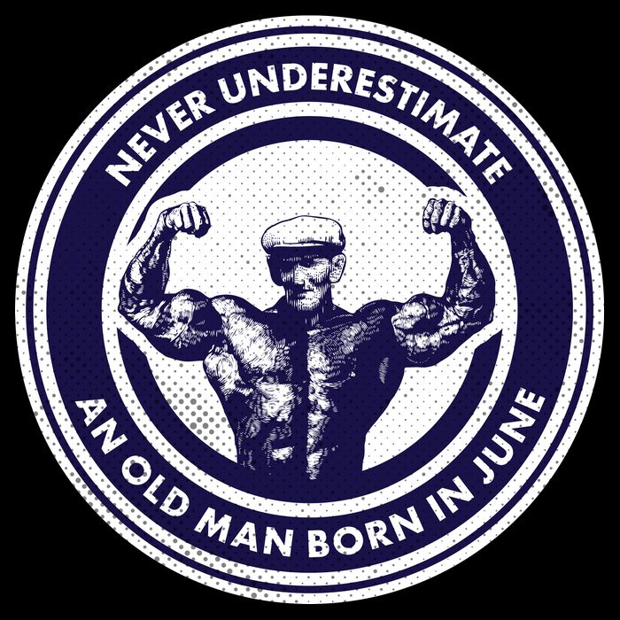 Never Underestimate An Old Man Born In June 7-Panel Snapback Hat